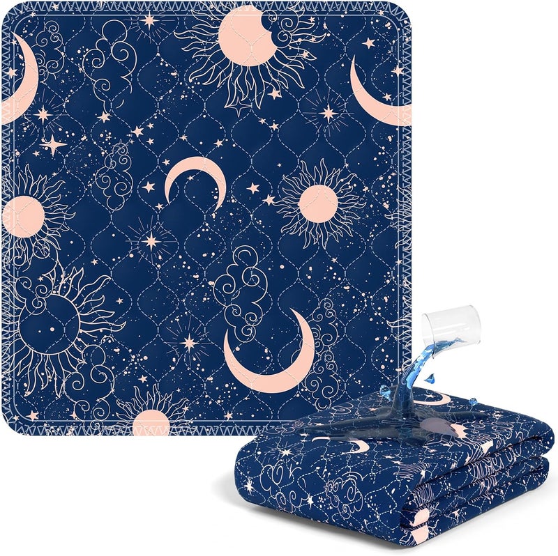MILDPLUS Printed Washable Bed Pads 34"X36" Reusable Underpads Waterproof Mattress Protector Incontinence Bed Pads Pee Pads for Adults, Kids or Pets (Navy Blue) - Image 1